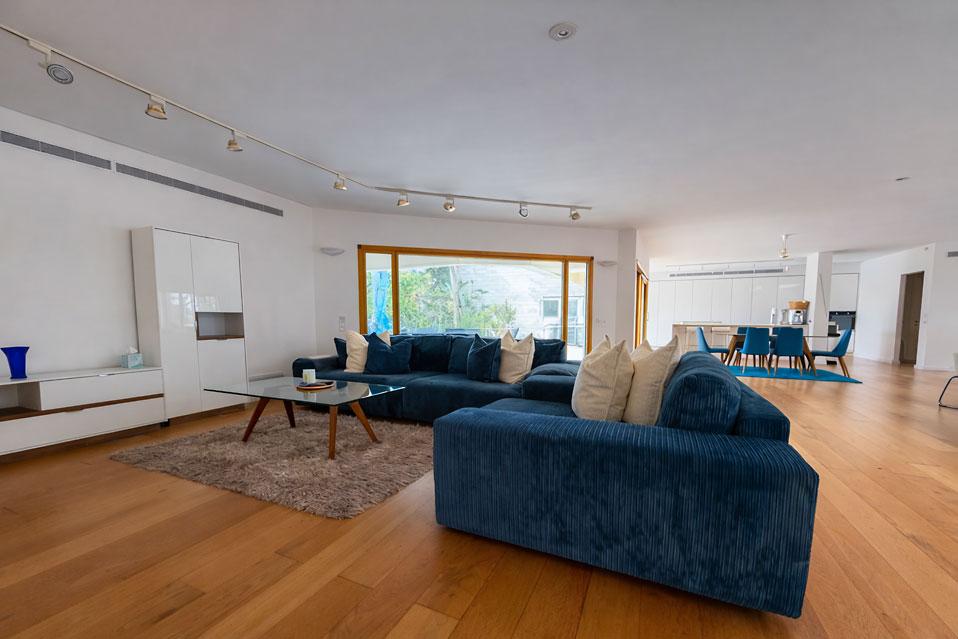 סלון משפחתי גדול עם יציאה החוצה