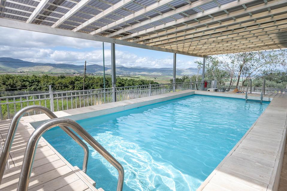 בריכת שחיה מול נוף פתוח